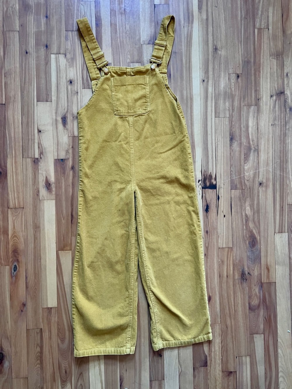 Corduroy Wide-Leg Mustard Yellow Overalls for Women